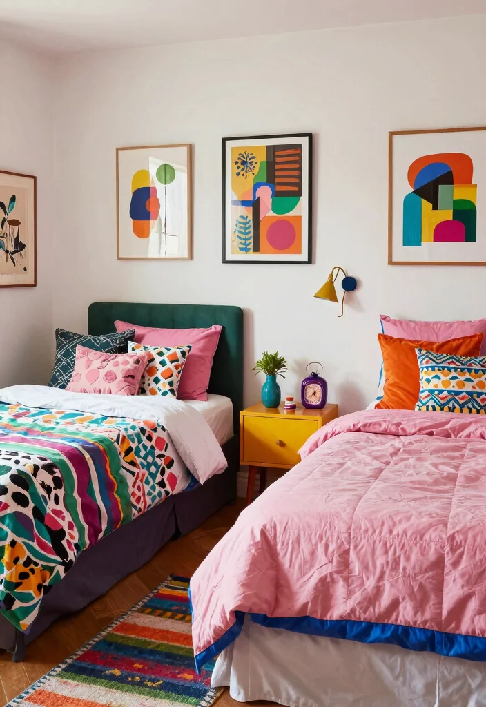 16 Bedroom for Two Sisters Ideas Shared Stylish Harmony - 14. Eclectic Mix 1