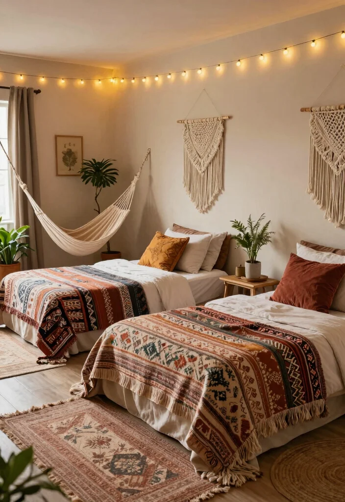 16 Bedroom for Two Sisters Ideas Shared Stylish Harmony - 2. Bohemian Chic Retreat 1