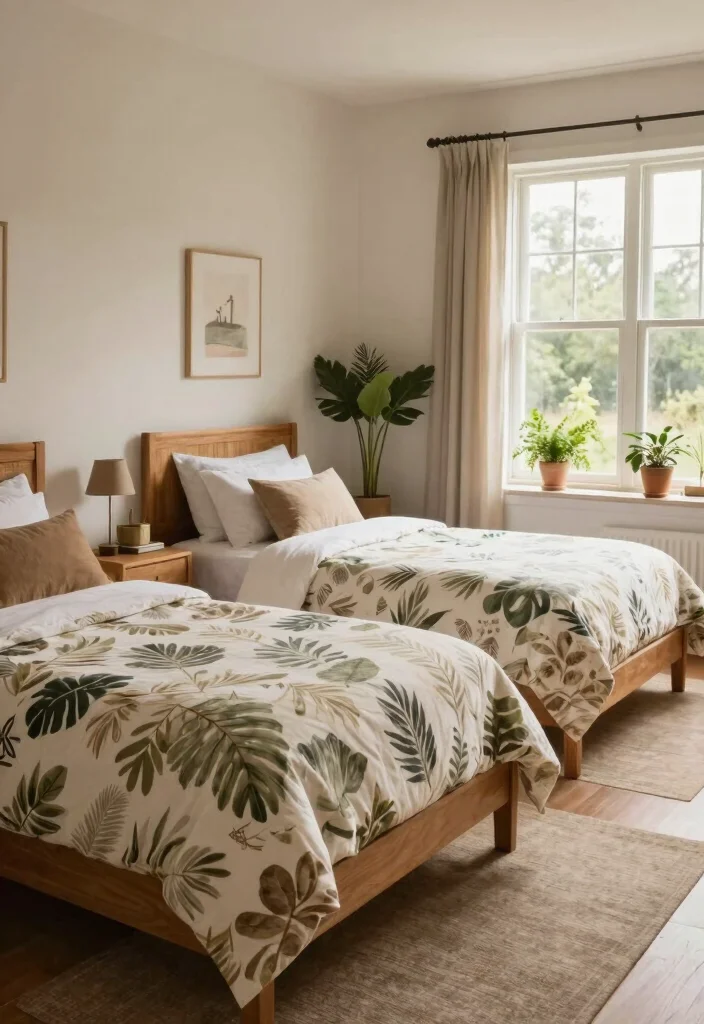 16 Bedroom for Two Sisters Ideas Shared Stylish Harmony - 7. Nature-Inspired Oasis 1