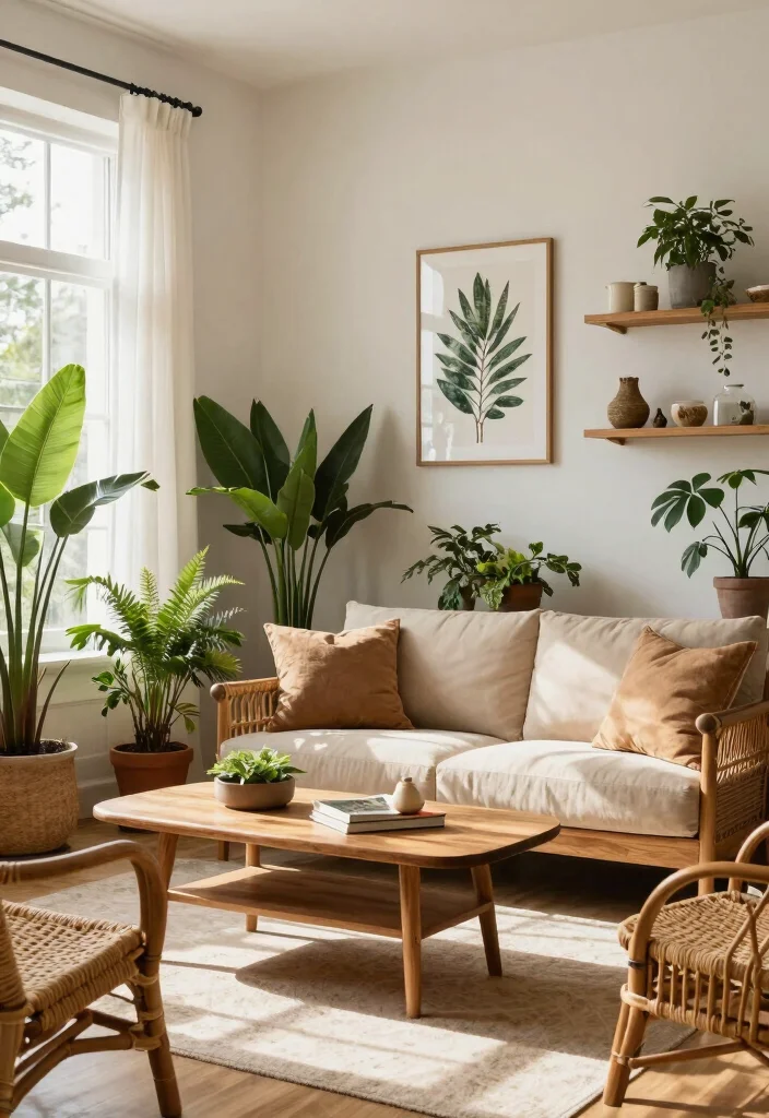 16 Camel Sofa Living Room Ideas: Warm Neutral Elegance - 2. Incorporate Natural Elements 1