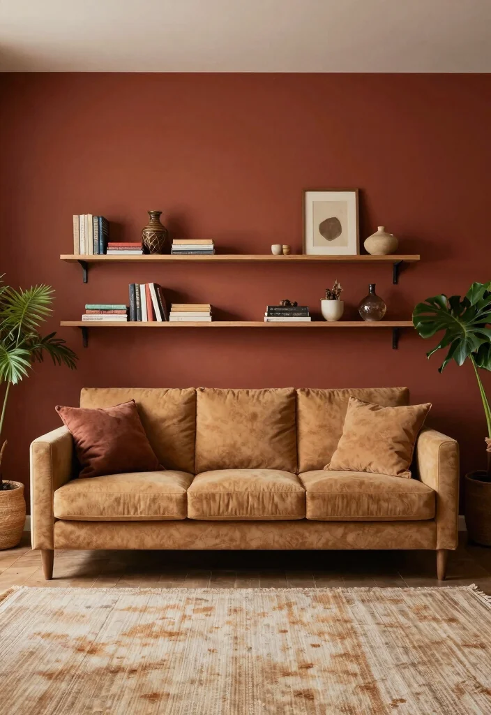 16 Camel Sofa Living Room Ideas: Warm Neutral Elegance - 4. Accent Walls to Make a Statement 1