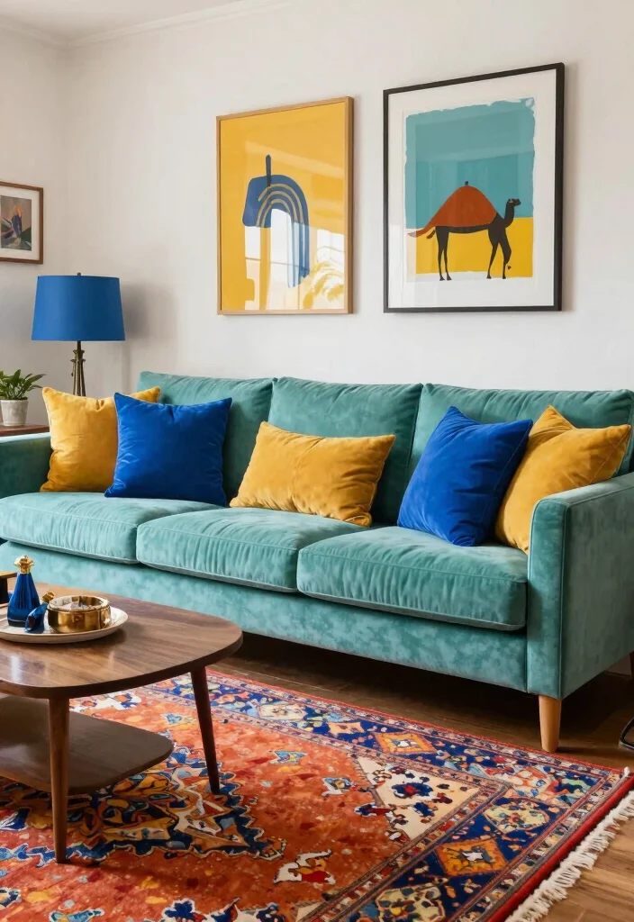 16 Camel Sofa Living Room Ideas: Warm Neutral Elegance - 8. Play with Colors 1