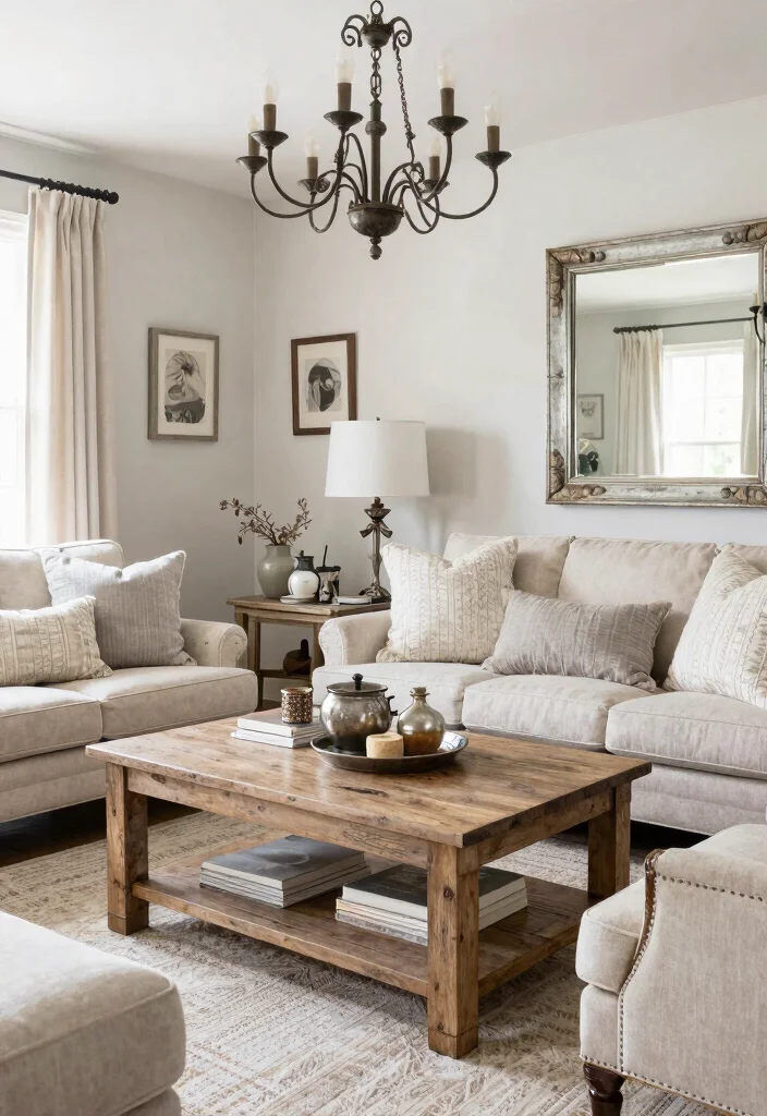 16 Country Living Room Decor Ideas Cozy Rustic Charm - 12. A Touch of Farmhouse Chic 1