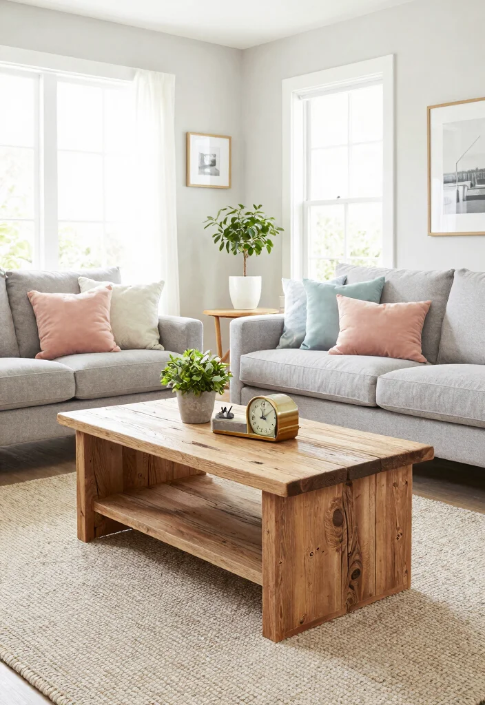 16 Country Living Room Decor Ideas Cozy Rustic Charm - 2. Reclaimed Wood Furniture 1