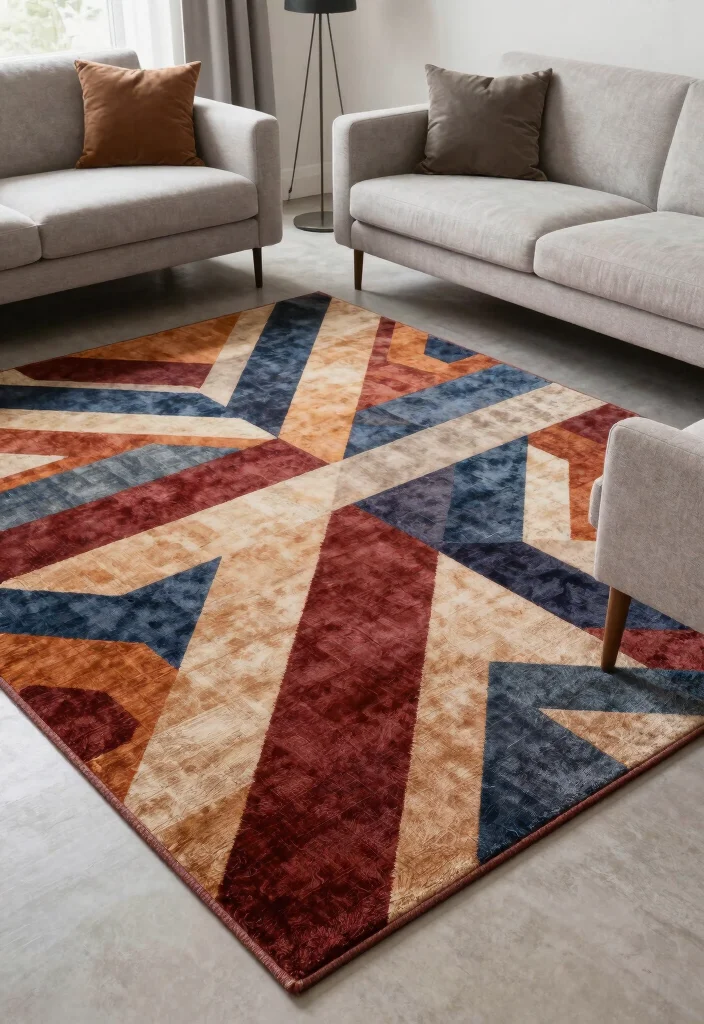 16 Elle Decor Living Room Ideas High End Editorial Style - 13. Statement Rugs 1