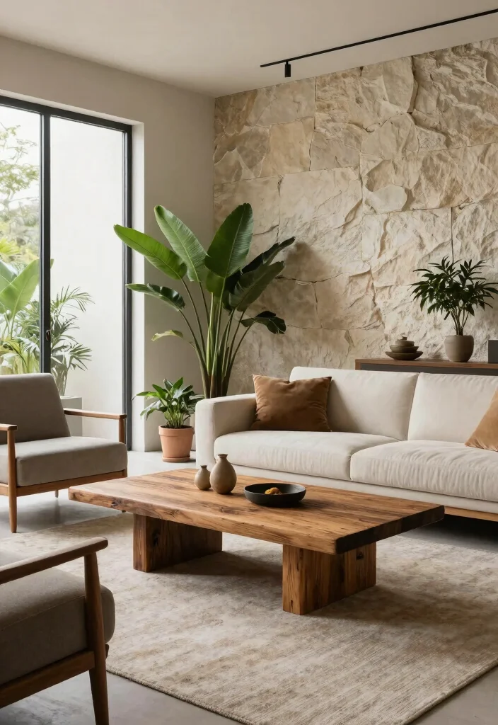 16 Elle Decor Living Room Ideas High End Editorial Style - 4. Earthy Elements with Modern Touches 1