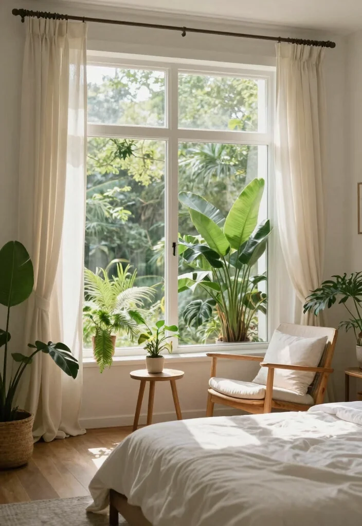 16 Green and Cream Bedroom Ideas: Soft Calm Harmony - 5. Embracing Biophilic Design 1