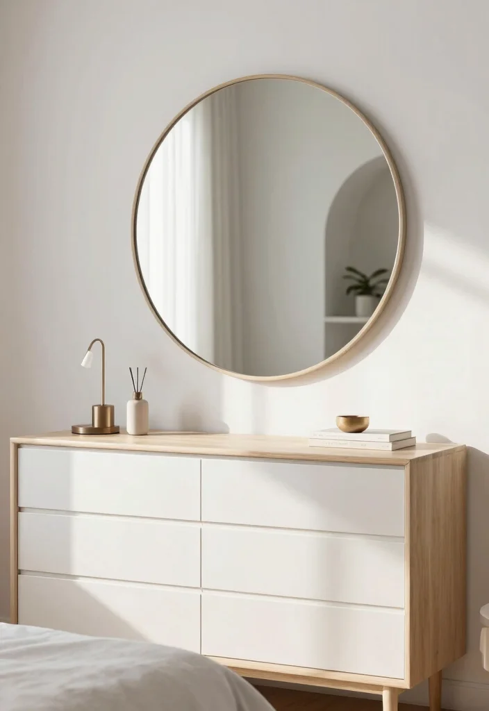 16 IKEA Room Ideas Bedroom Scandinavian Clean Style - 11. Reflective Surfaces 1