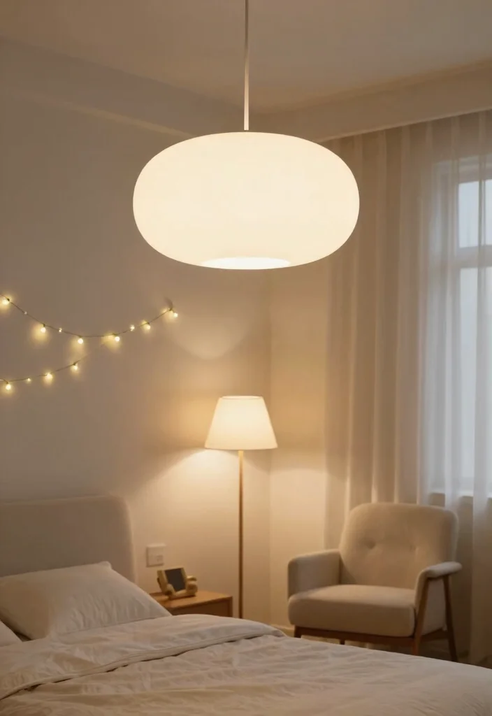 16 IKEA Room Ideas Bedroom Scandinavian Clean Style - 6. Statement Lighting 1