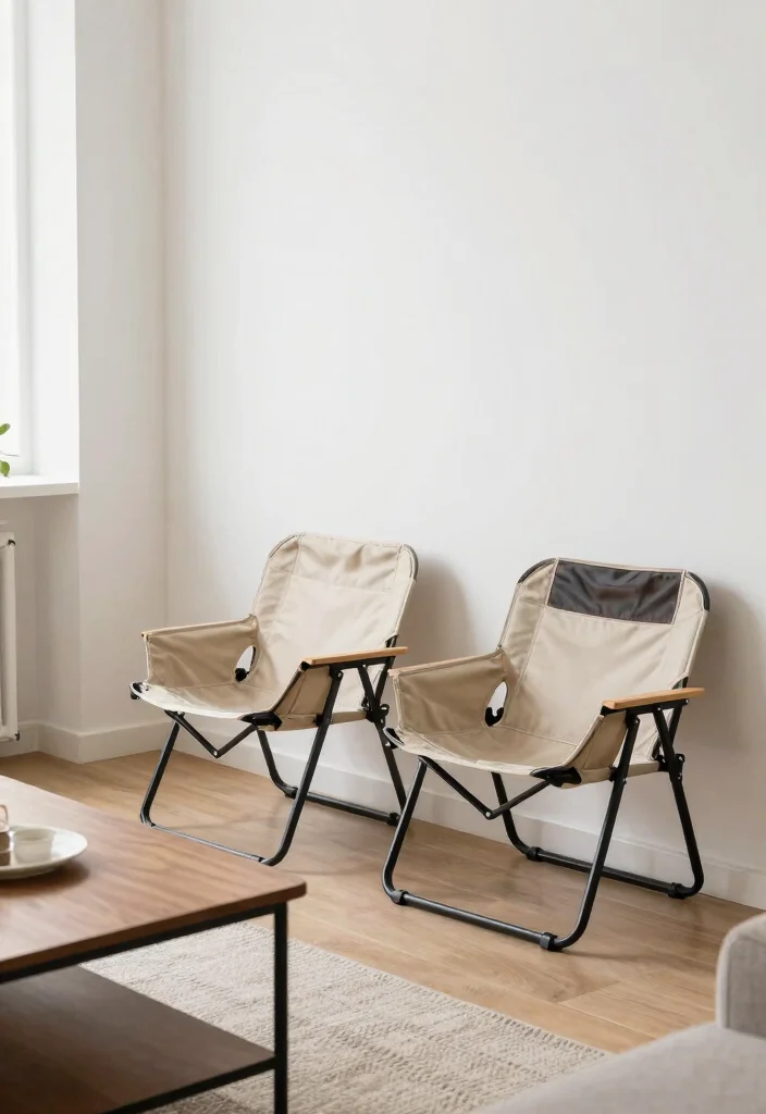 16 Living Room Chairs Design Ideas: Stylish Comfortable Seating - 12. Compact Folding Chairs 1