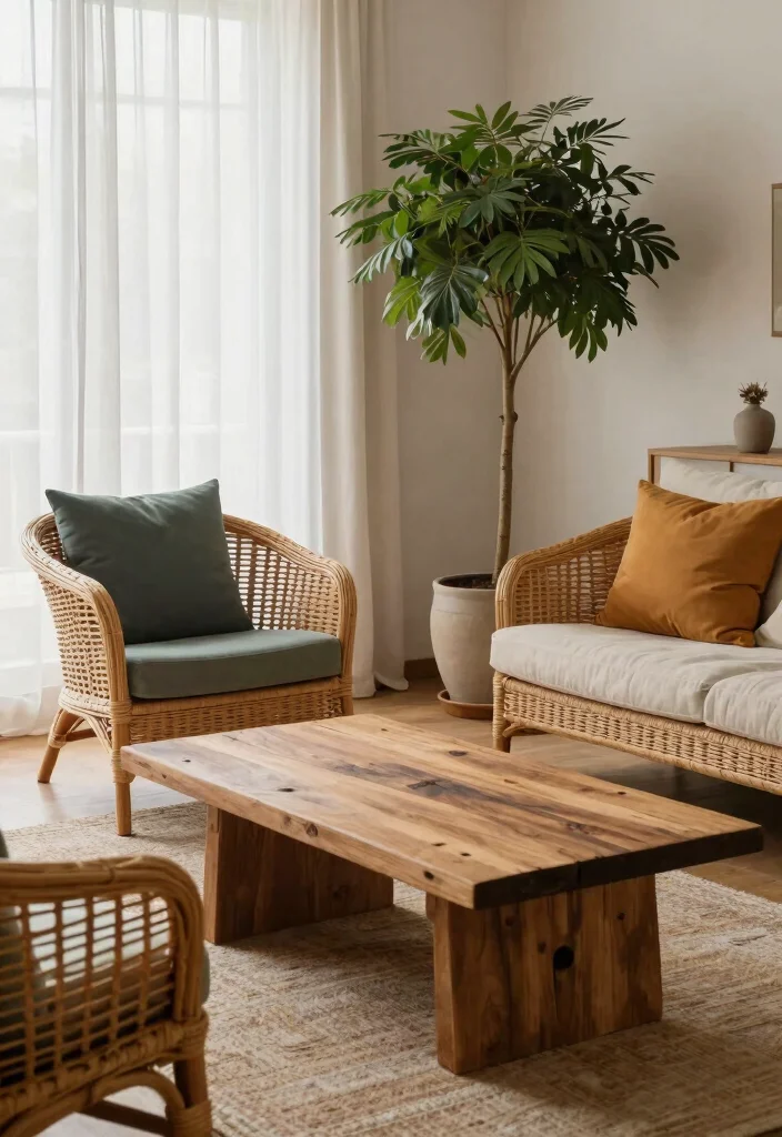 16 Living Room Chairs Design Ideas: Stylish Comfortable Seating - 5. Sustainable Rattan Chairs 1