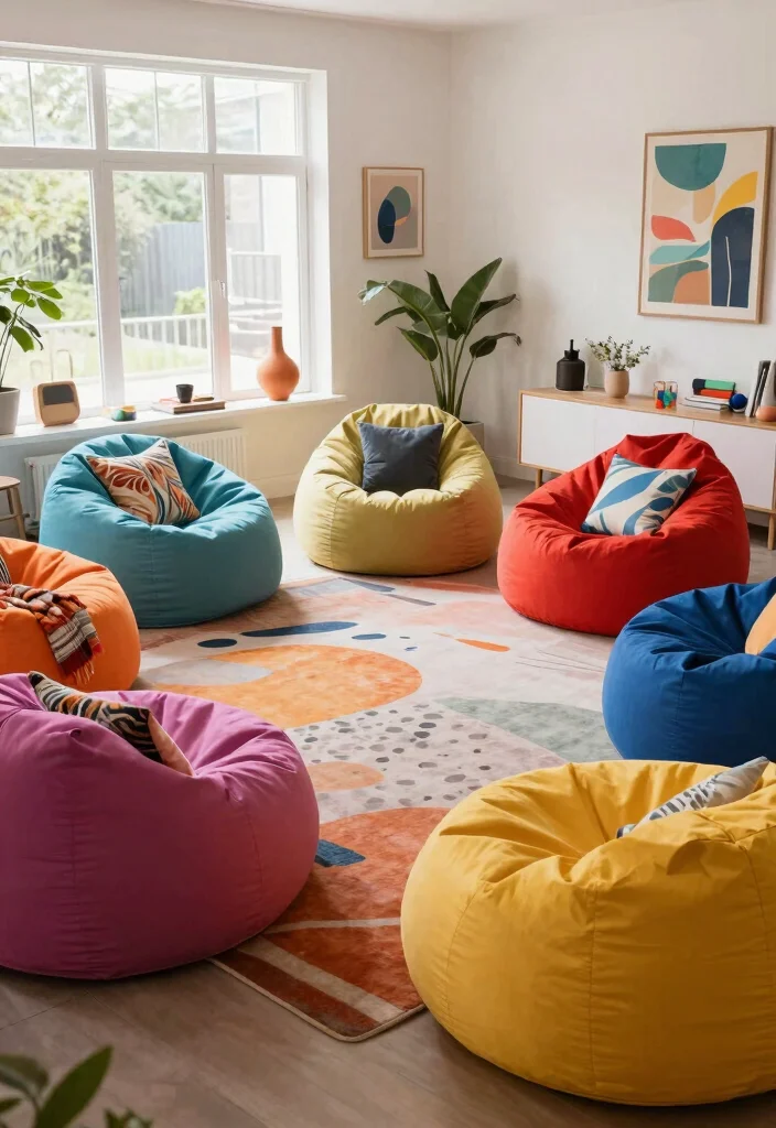 16 Living Room Chairs Design Ideas: Stylish Comfortable Seating - 8. Futuristic Bean Bag Chairs 1