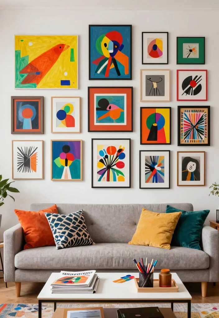 16 Living Room Wall Picture Ideas Gallery Inspired Displays - 10. Art Collage 1