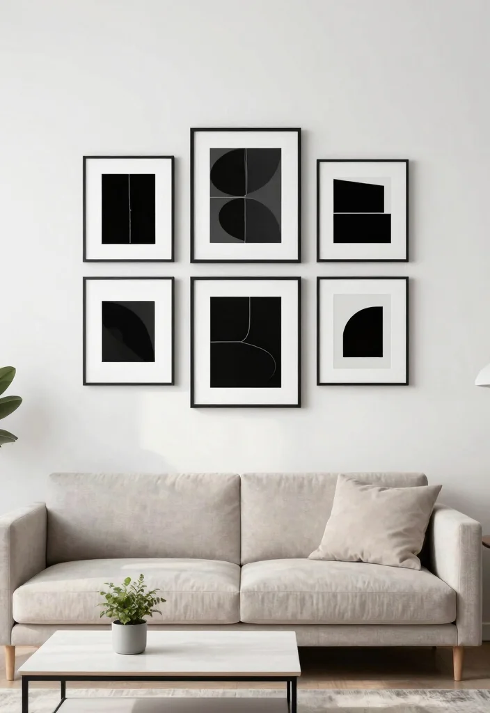 16 Living Room Wall Picture Ideas Gallery Inspired Displays - 11. Minimalist Approach 1