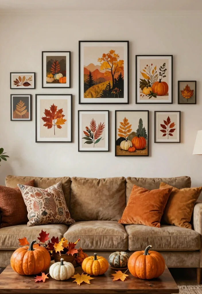 16 Living Room Wall Picture Ideas Gallery Inspired Displays - 12. Seasonal Displays 1