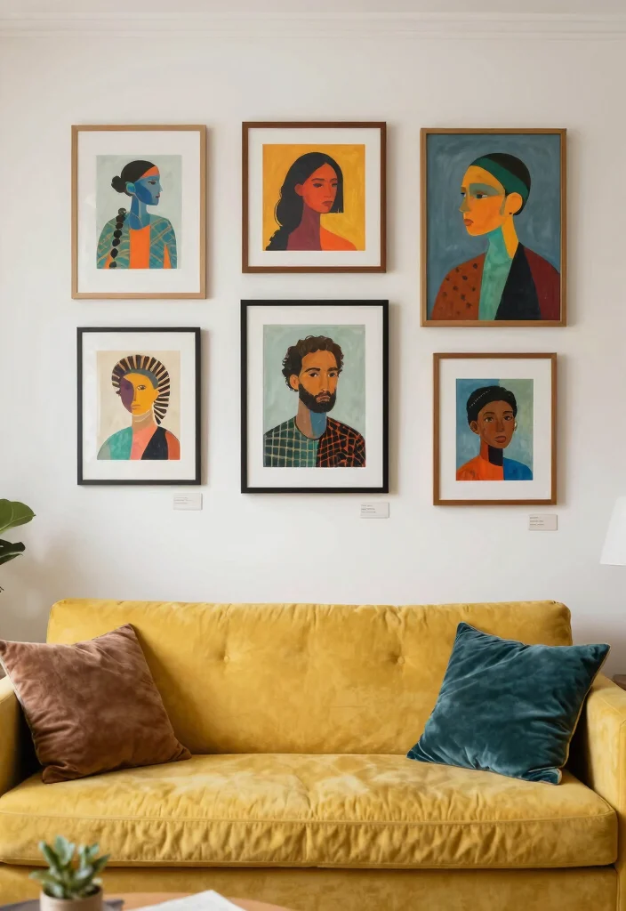 16 Living Room Wall Picture Ideas Gallery Inspired Displays - 15. Art from Local Artists 1