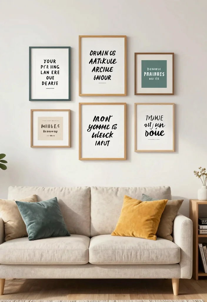 16 Living Room Wall Picture Ideas Gallery Inspired Displays - 9. Inspirational Quotes 1