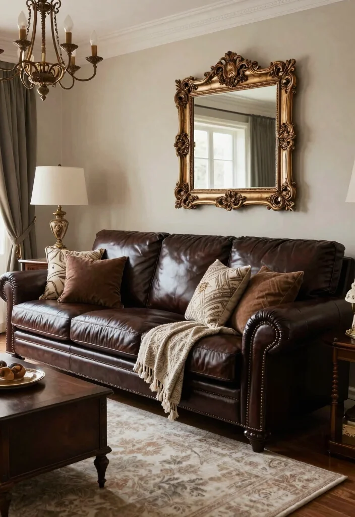 16 Living Room With Leather Sofa Ideas Timeless Masculine Chic - 16. Timeless Elegance 1