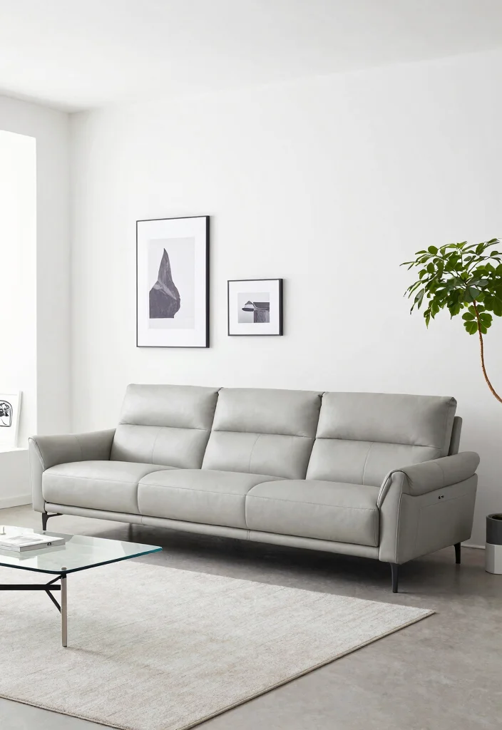 16 Living Room With Leather Sofa Ideas Timeless Masculine Chic - 2. Modern Minimalist 1