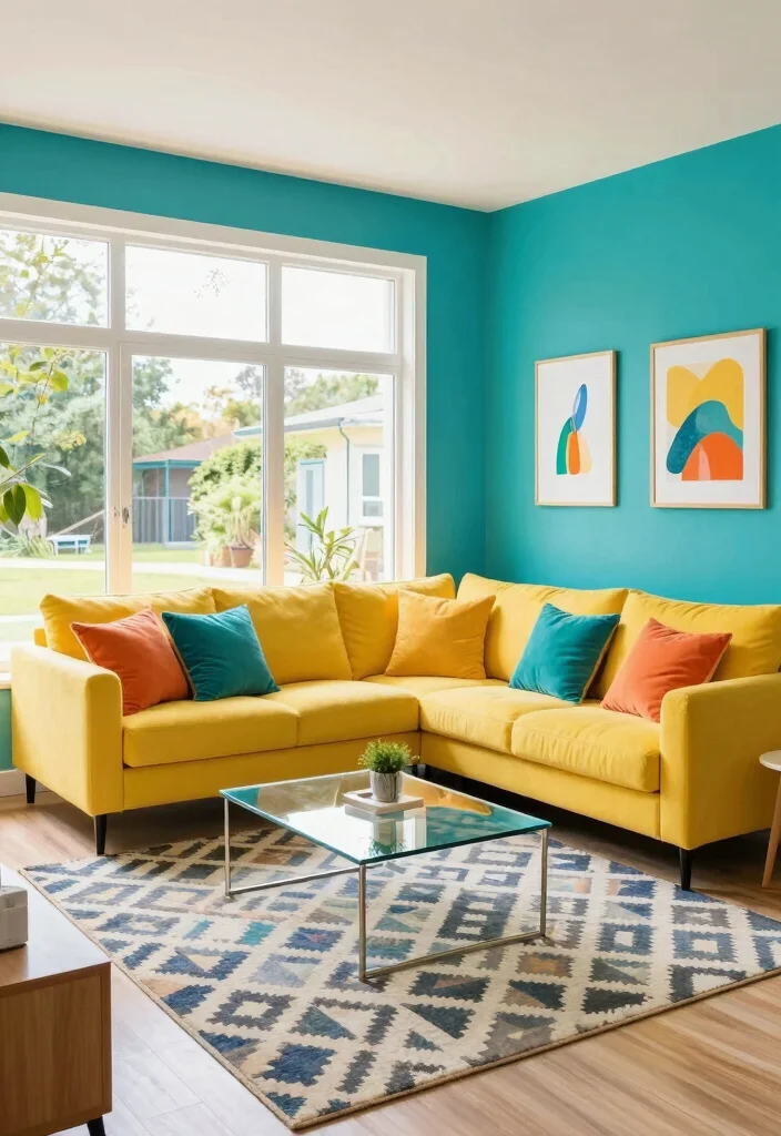 16 Living Room With Window Wall Ideas Bright Open Layouts - 2. Bold and Bright Colors 1