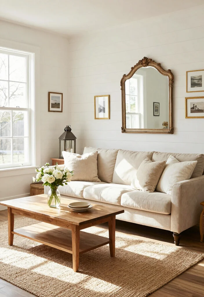 16 Shiplap Wall Living Room Ideas: A Beautiful Farmhouse Modern Blend - 1. Timeless White Shiplap Chic 1