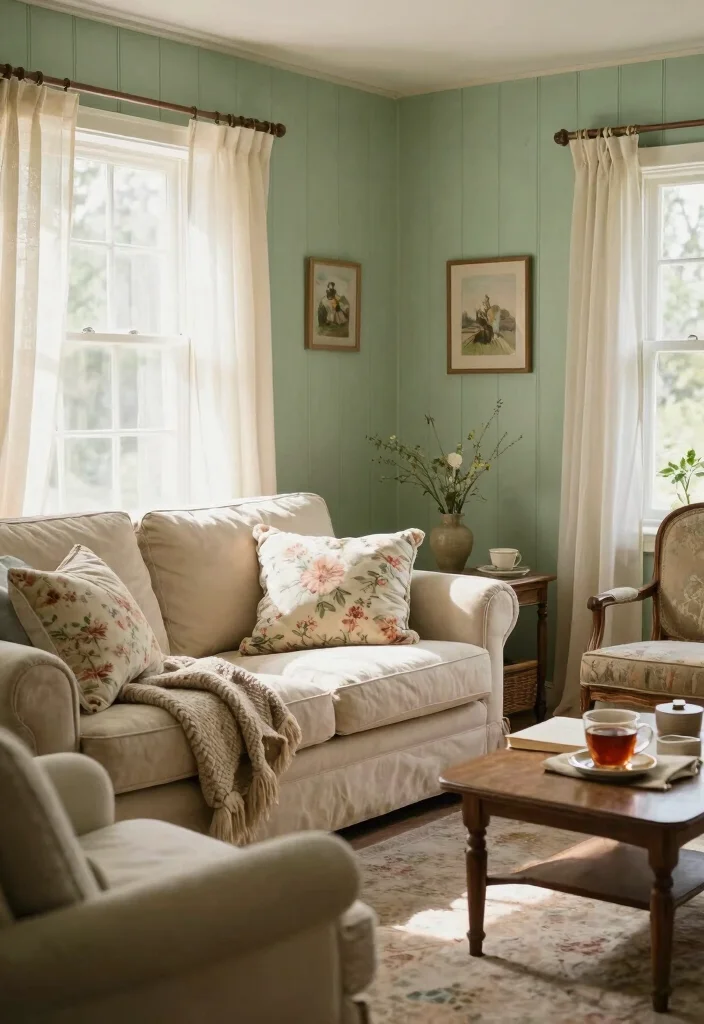 16 Shiplap Wall Living Room Ideas: A Beautiful Farmhouse Modern Blend - 6. Cozy Cottage Vibes 1