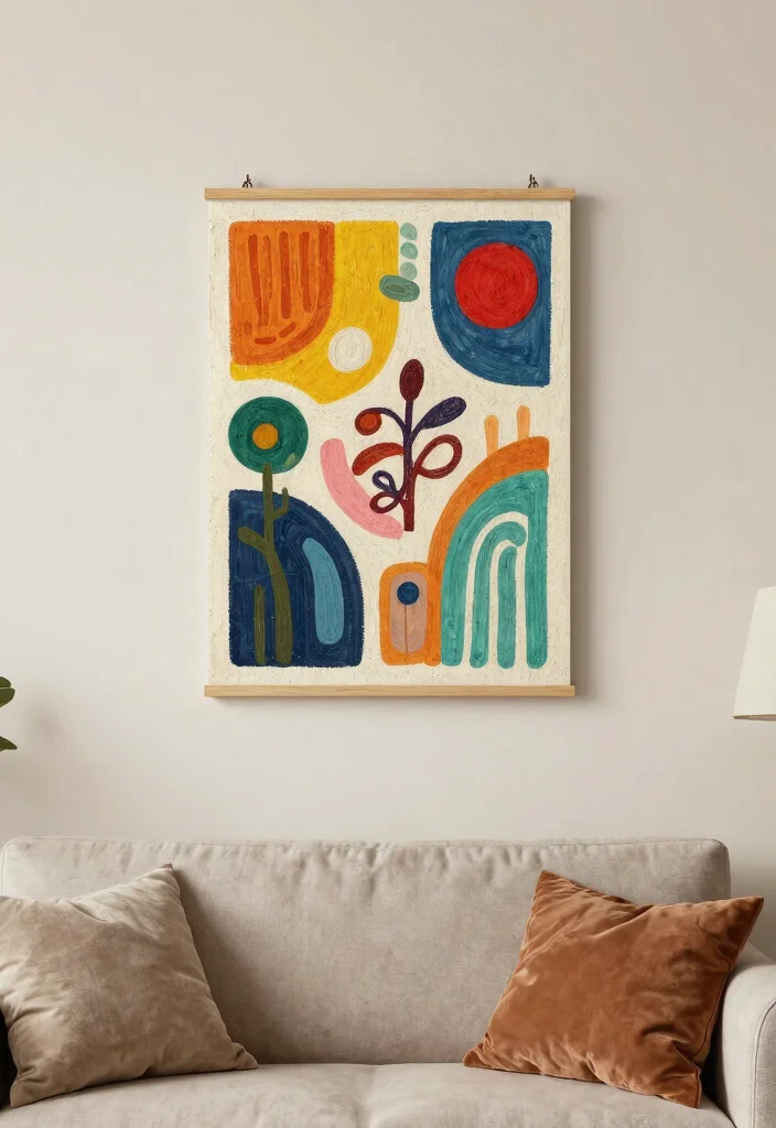 16 Simple Wall Decor Living Room Ideas: Clean Minimal Touch - 15. DIY Wall Art 1