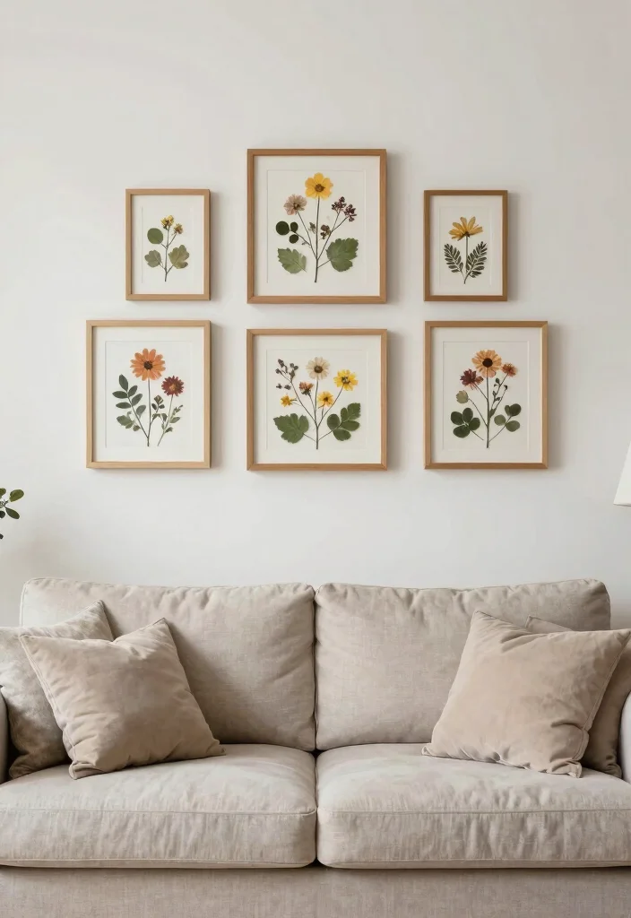 16 Simple Wall Decor Living Room Ideas: Clean Minimal Touch - 16. Nature-Inspired Decor 1