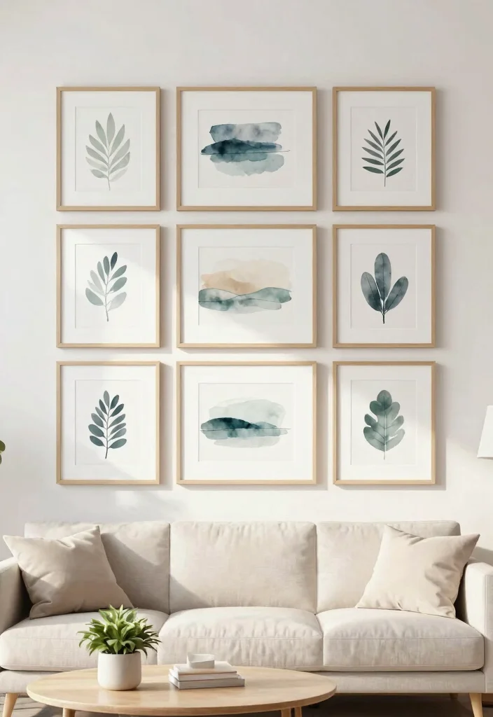 16 Simple Wall Decor Living Room Ideas: Clean Minimal Touch - 5. Simple Framed Prints 1