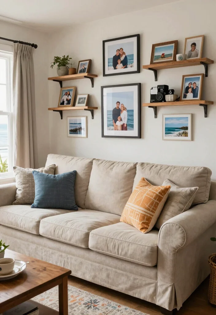 16 Slipcovered Sofa Living Room Ideas for a Relaxed Coastal Style - 15. Personal Touches 1