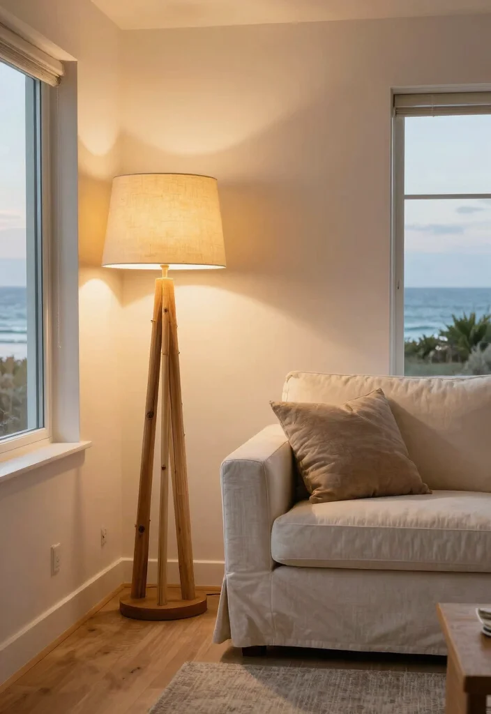 16 Slipcovered Sofa Living Room Ideas for a Relaxed Coastal Style - 16. Eco-Friendly Lighting Solutions 1