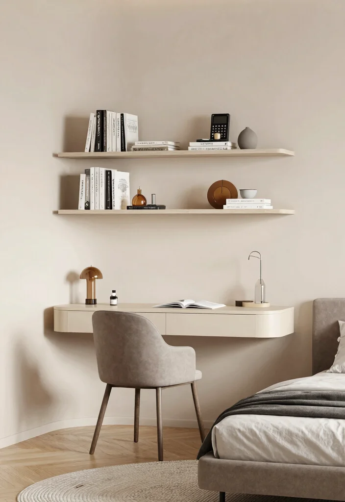 16 Small Bedroom With Study Table Ideas Smart Dual Function - 1. Wall-Mounted Desks 1