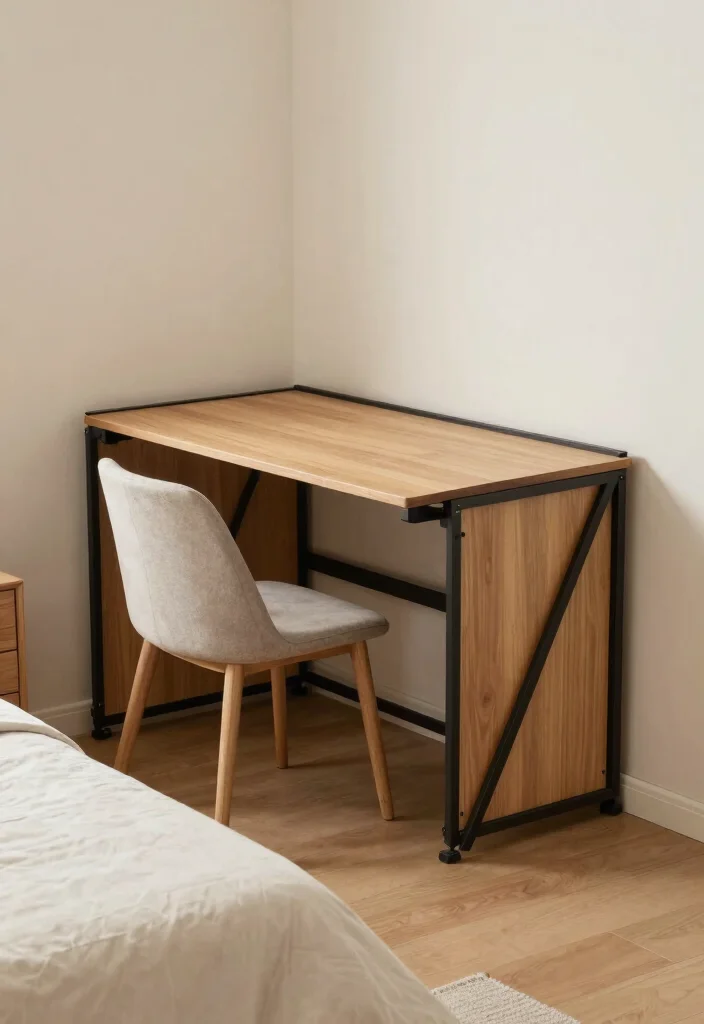 16 Small Bedroom With Study Table Ideas Smart Dual Function - 9. Foldable Furniture 1