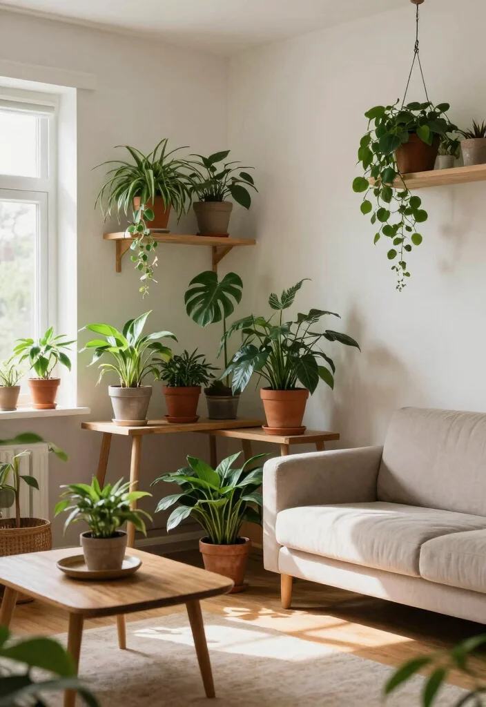 16 Small Scandinavian Living Room Ideas: Light, Minimal, Calm - 3. Incorporate Nature with Plants 1