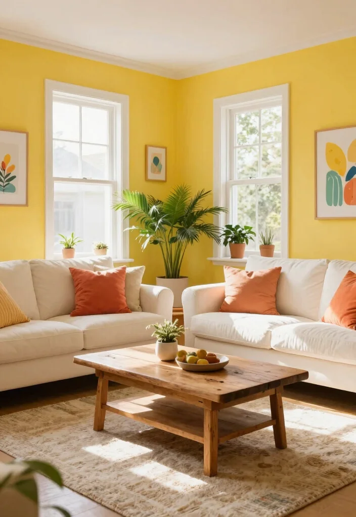 16 Yellow Walls Living Room Ideas Cheerful Warm Energy - 1. Bright Sunshine Vibes 1