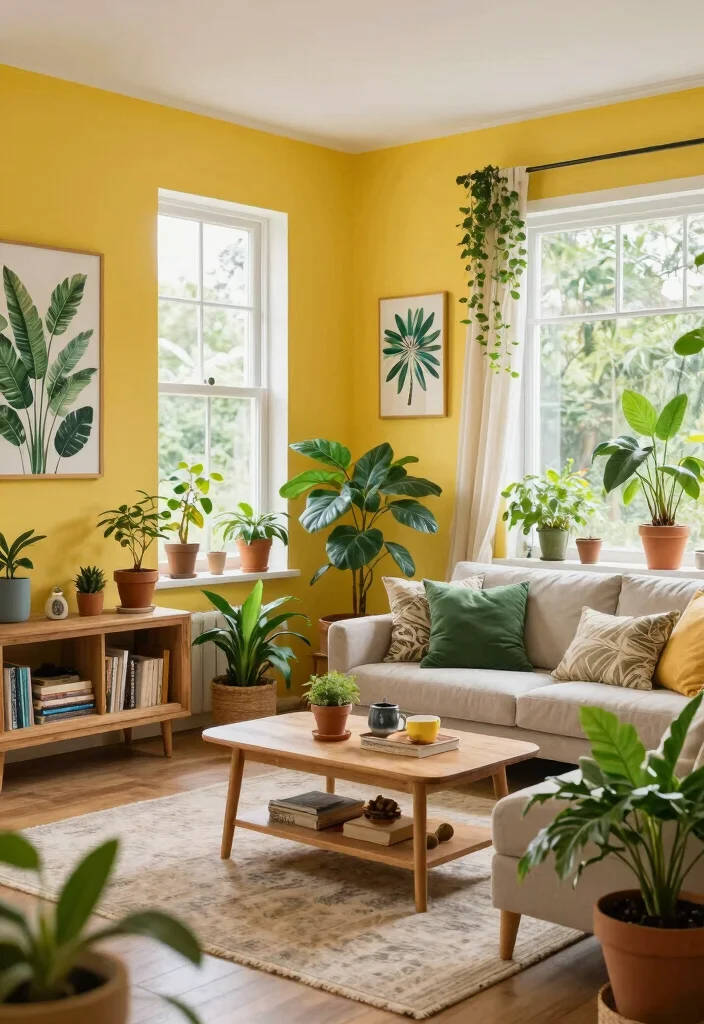 16 Yellow Walls Living Room Ideas Cheerful Warm Energy - 11. Outdoor Inspirations 1