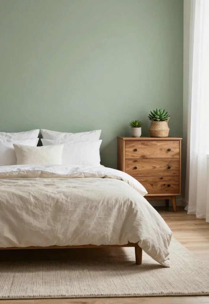 17 Bedroom Green Accent Wall Ideas Fresh Modern Contrast - 2. Soft Sage Serenity 1