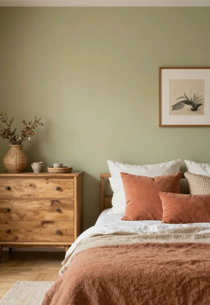 17 Bedroom Green Accent Wall Ideas Fresh Modern Contrast - 5. Light Olive Oasis 1