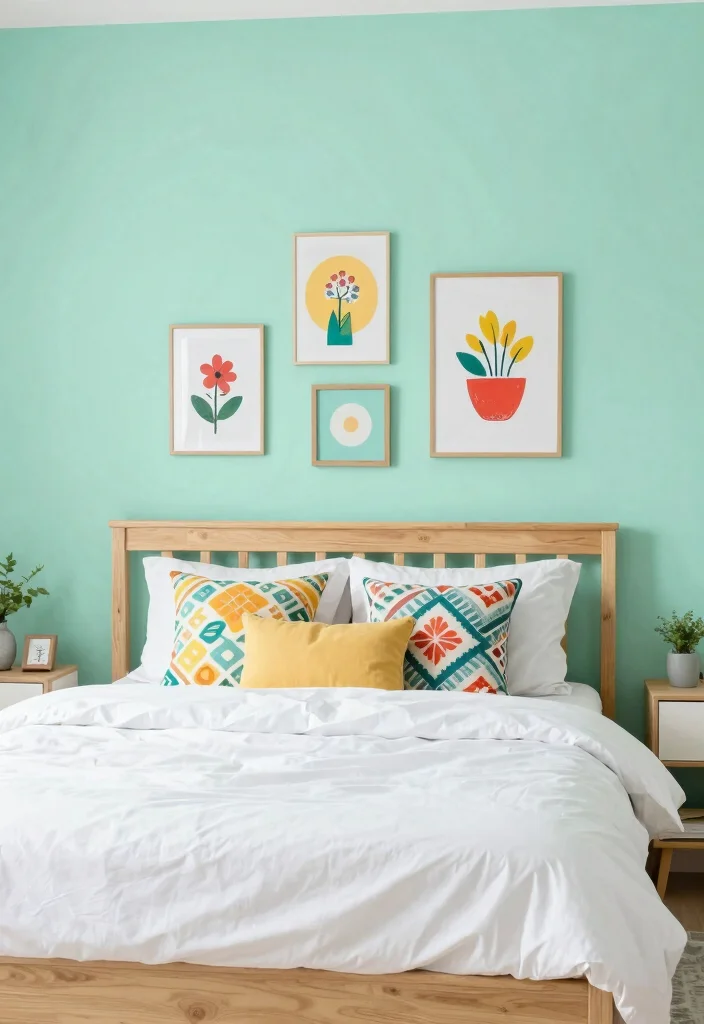 17 Bedroom Green Accent Wall Ideas Fresh Modern Contrast - 8. Mint Freshness 1