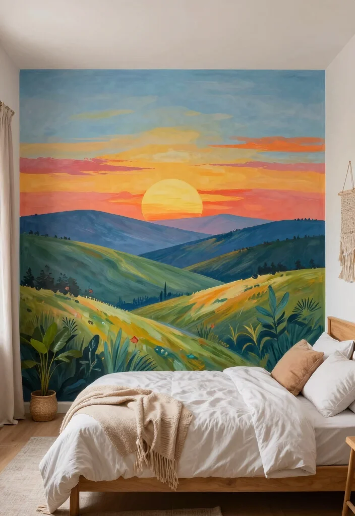 17 Bedroom Wall Design Ideas for Stylish Visual Impact - 4. Hand-Painted Murals 1