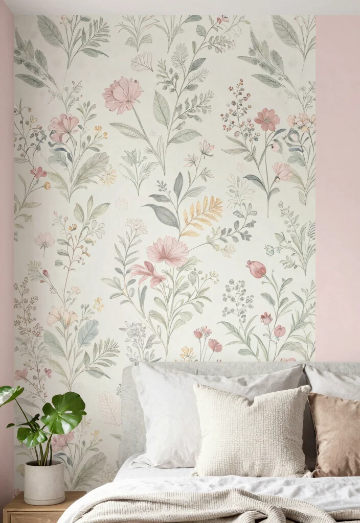 17 Bedroom Wall Design Ideas for Stylish Visual Impact - 7. Eco-Friendly Wallpaper 1
