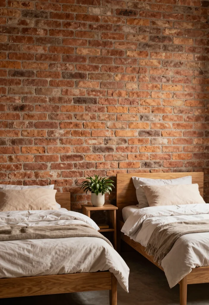 17 Bedroom Wall Design Ideas for Stylish Visual Impact - 8. Exposed Brick Accents 1