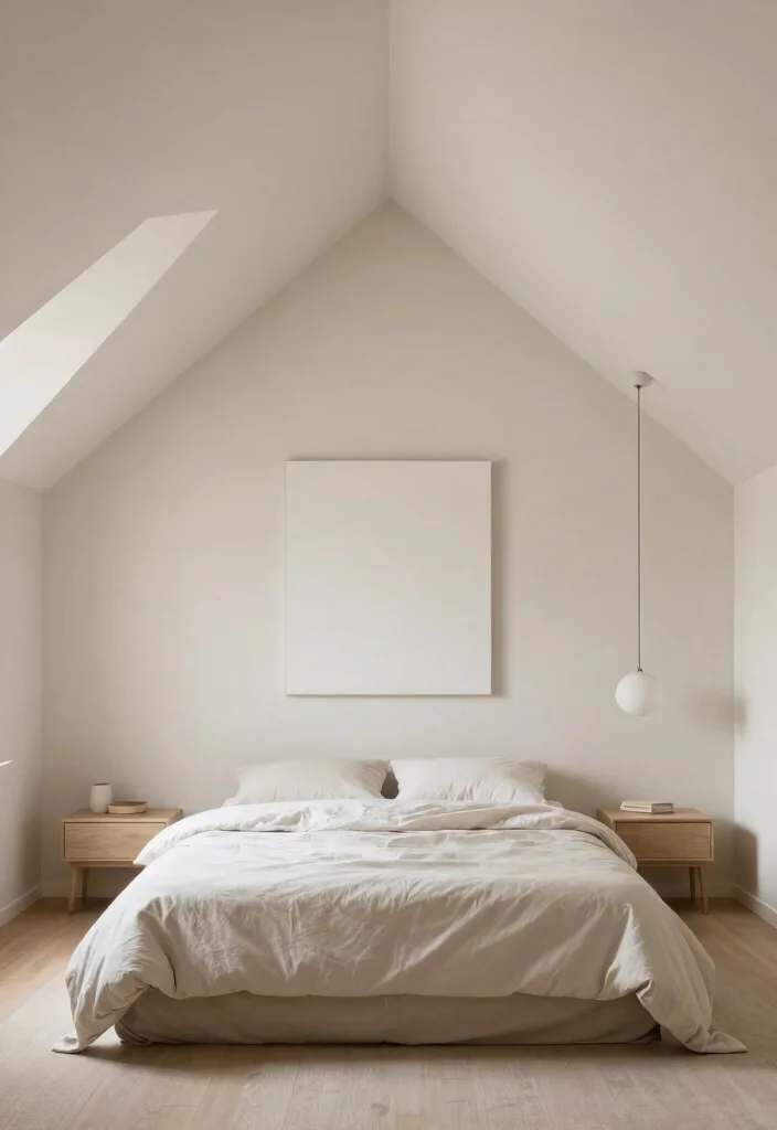 17 Bedroom With Sloped Ceiling Ideas: Cozy Smart Layouts - 10. Go for Minimalist Decor 1