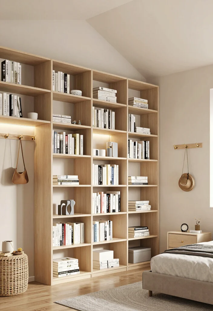 17 Bedroom With Sloped Ceiling Ideas: Cozy Smart Layouts - 11. Add Vertical Storage Solutions 1