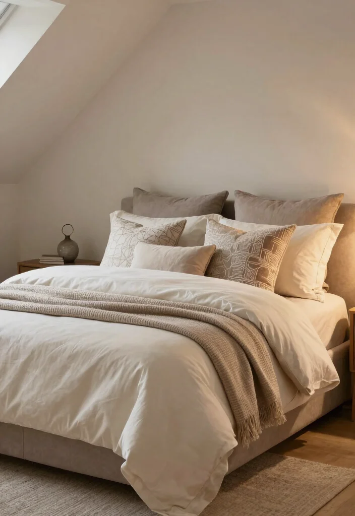 17 Bedroom With Sloped Ceiling Ideas: Cozy Smart Layouts - 14. Invest in Quality Bedding 1