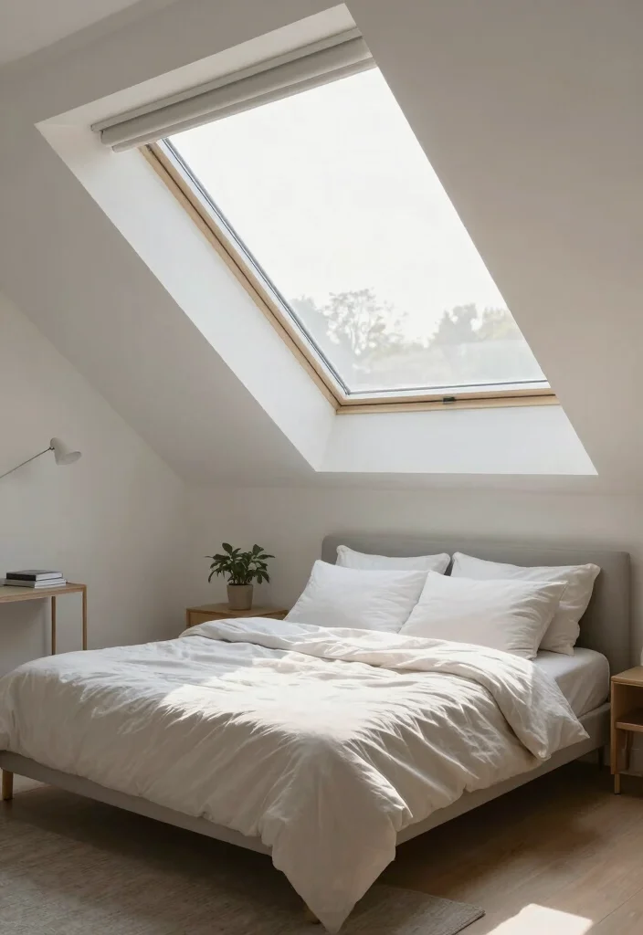 17 Bedroom With Sloped Ceiling Ideas: Cozy Smart Layouts - 2. Install Skylights for Natural Light 1