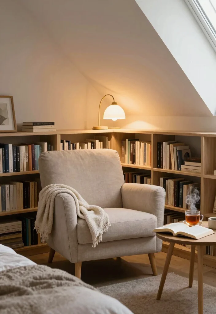 17 Bedroom With Sloped Ceiling Ideas: Cozy Smart Layouts - 4. Create a Reading Nook 1