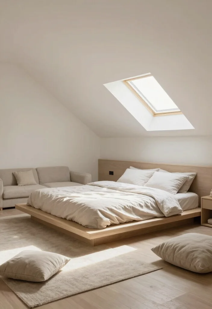 17 Bedroom With Sloped Ceiling Ideas: Cozy Smart Layouts - 7. Opt for Low-profile Furniture 1