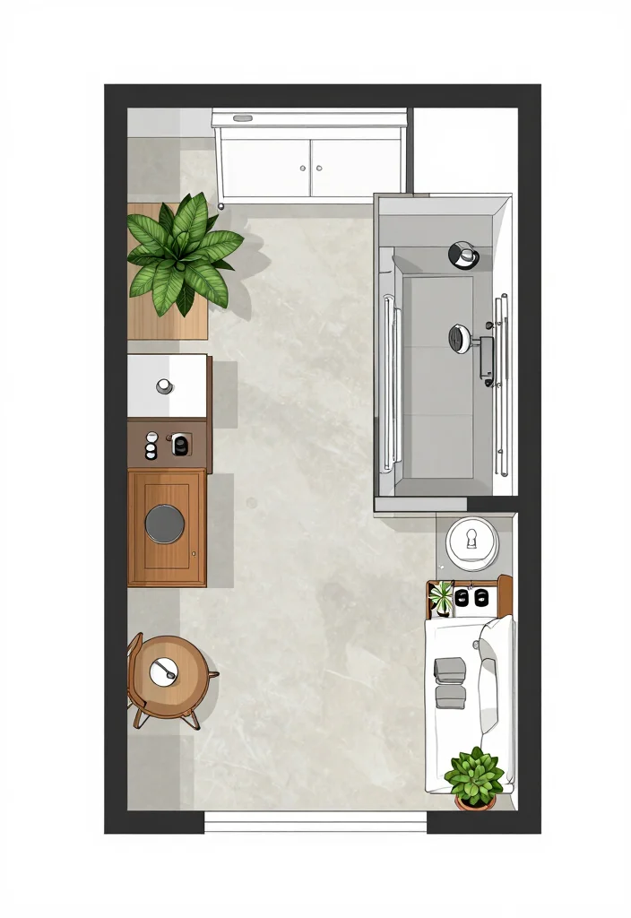 17 Bedroom and Bathroom in One Ideas for a Seamless Open Layout - 16. Efficient Layout Planning: Design for Functionality 1