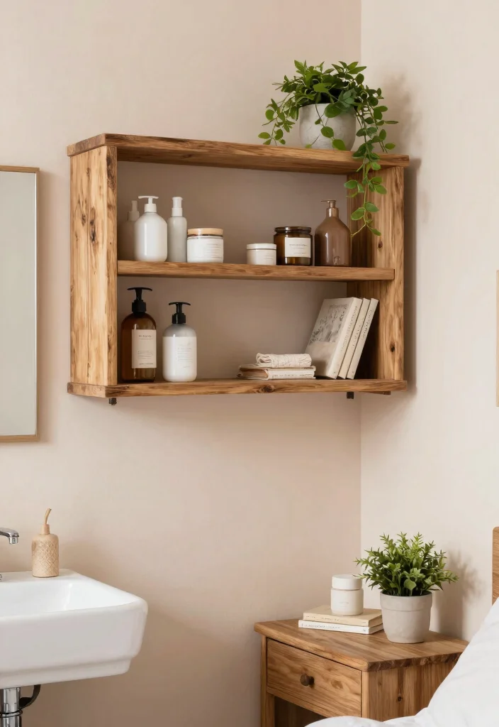 17 Bedroom and Bathroom in One Ideas for a Seamless Open Layout - 4. Open Shelving: Style Meets Function 1